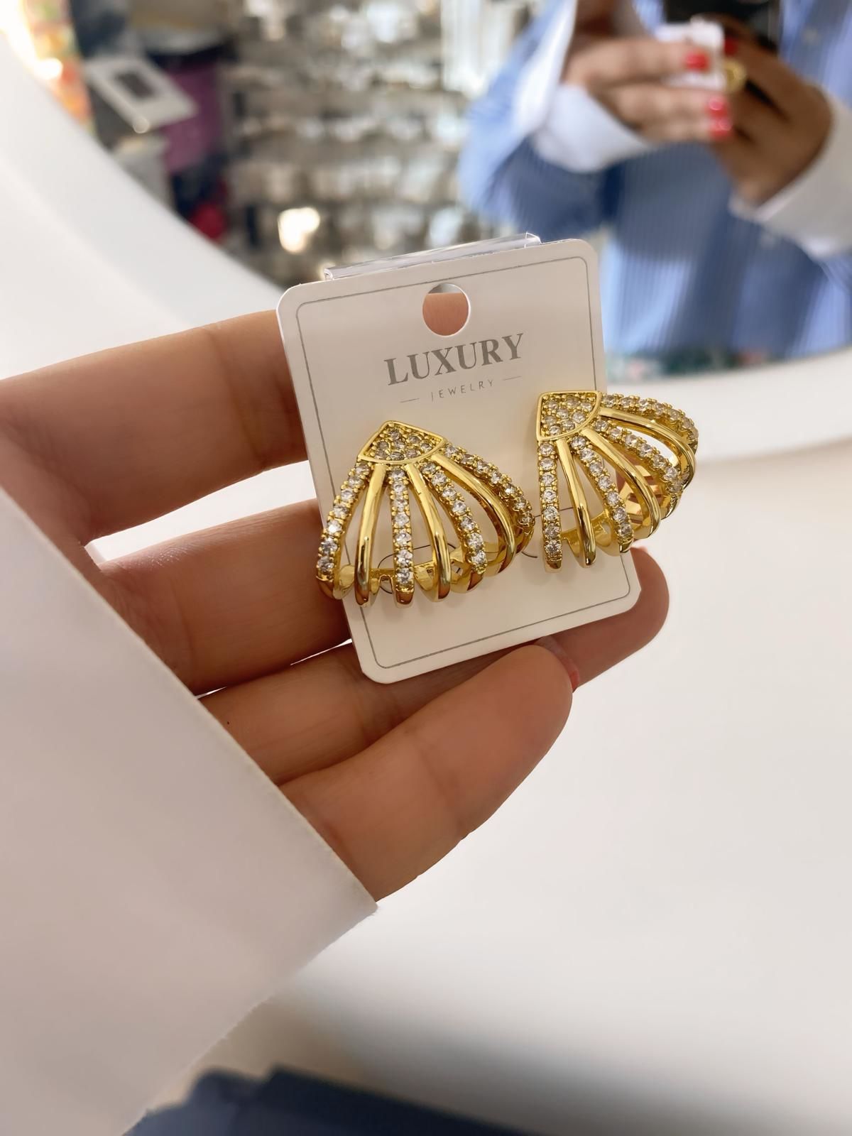 Çelik Zirkon Taşlı Küpe