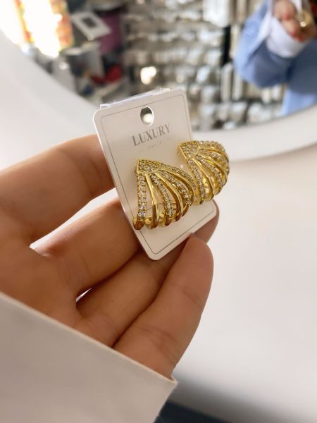 Çelik Zirkon Taşlı Küpe