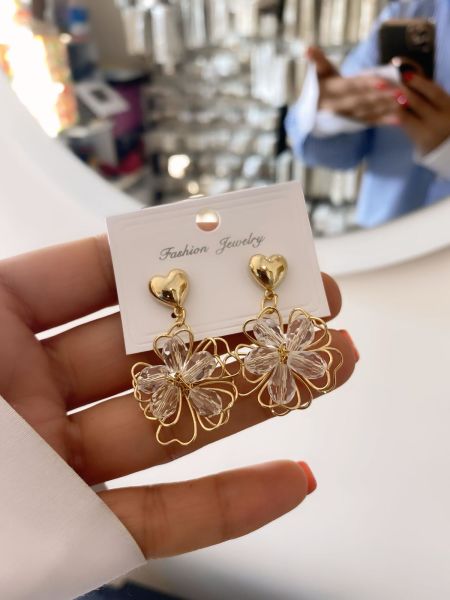 Çelik Kalp Detaylı Küpe