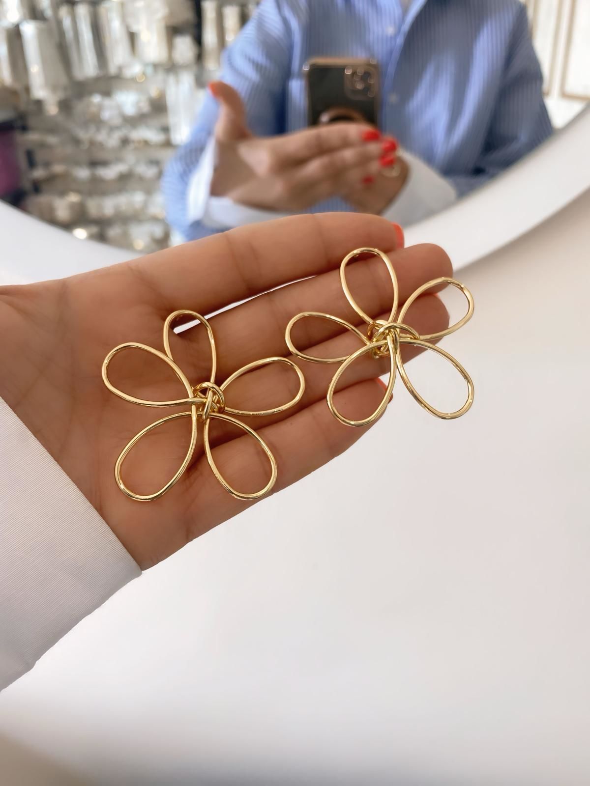 Çelik Papatya Küpe