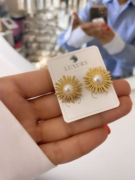 Çelik İnci Detaylı Küpe