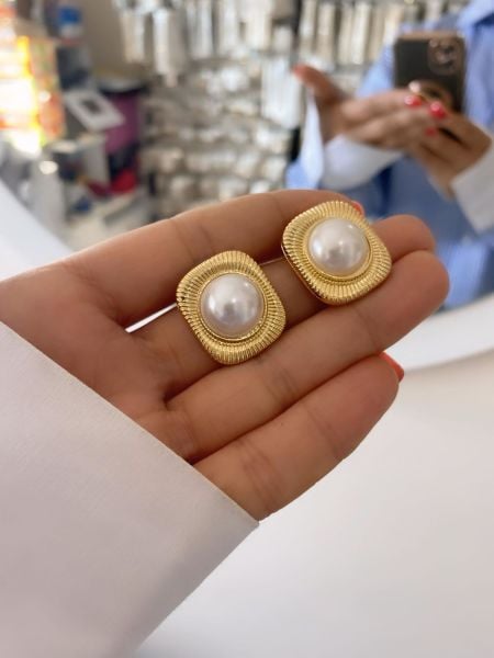 Çelik İncili Küpe