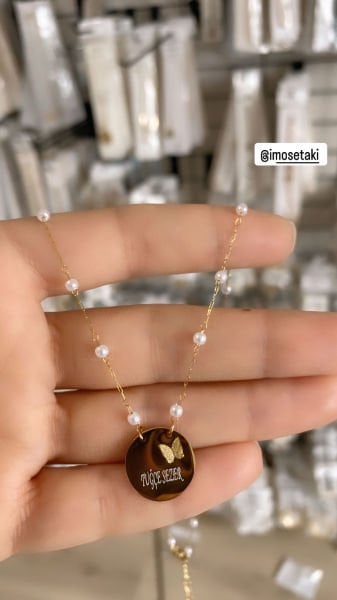 Çelik Kişiye Özel İsimli İncili Kolye