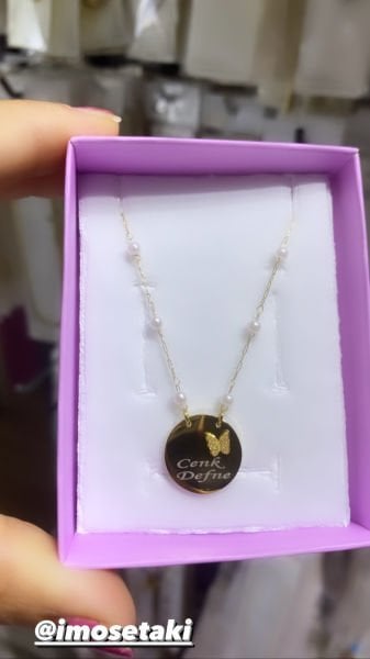 Çelik Kişiye Özel İsimli İncili Kolye