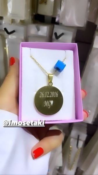 Çelik Kişiye Özel Resimli Kolye