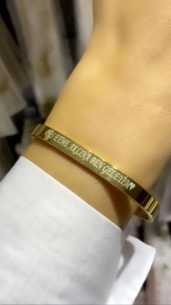 Çelik Kişiye Özel Özel Yazılı Kelepçe Bileklik