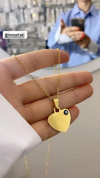 Çelik Kişiye Özel İsimli Kalp Kolye