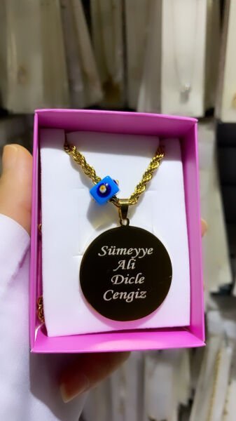 ÇELİK KİŞİYE ÖZEL İSİMLİ PLAKA KOLYE