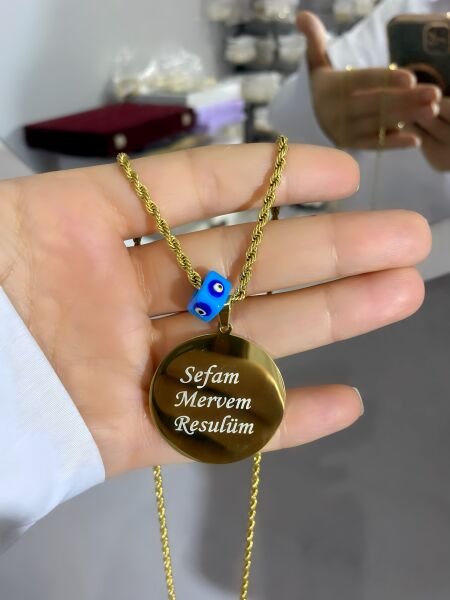 ÇELİK KİŞİYE ÖZEL İSİMLİ PLAKA KOLYE