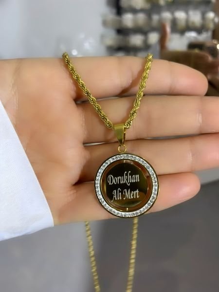 Çelik Özel Tasarım Dönen Kolye