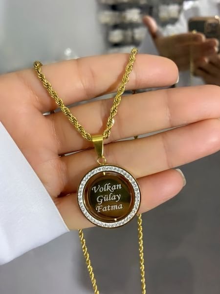 Çelik Özel Tasarım Dönen Kolye