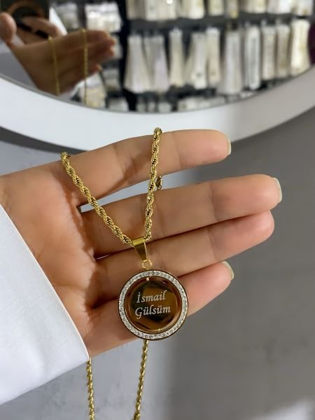 Çelik Özel Tasarım Dönen Kolye