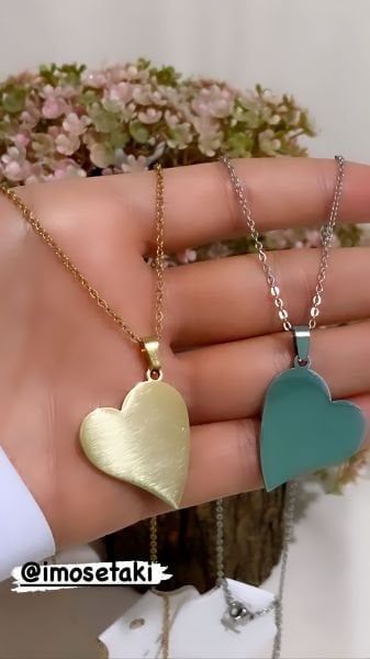 Çelik Kişiye Özel İsmli Kalp Kolye