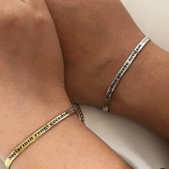 Çelik Kişiye Özel İsimli İtalyan Zincir Bileklik