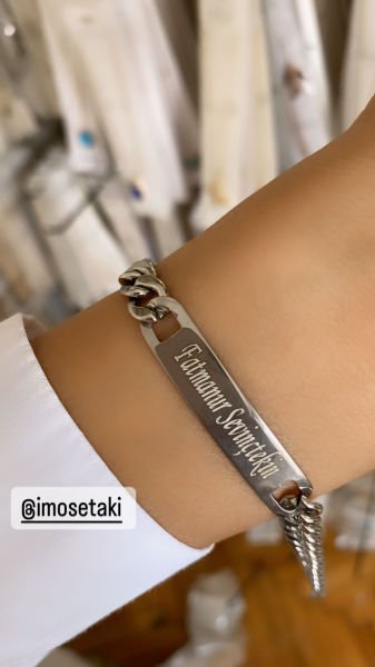 Çelik Kişiye Özel İsimli Bileklik