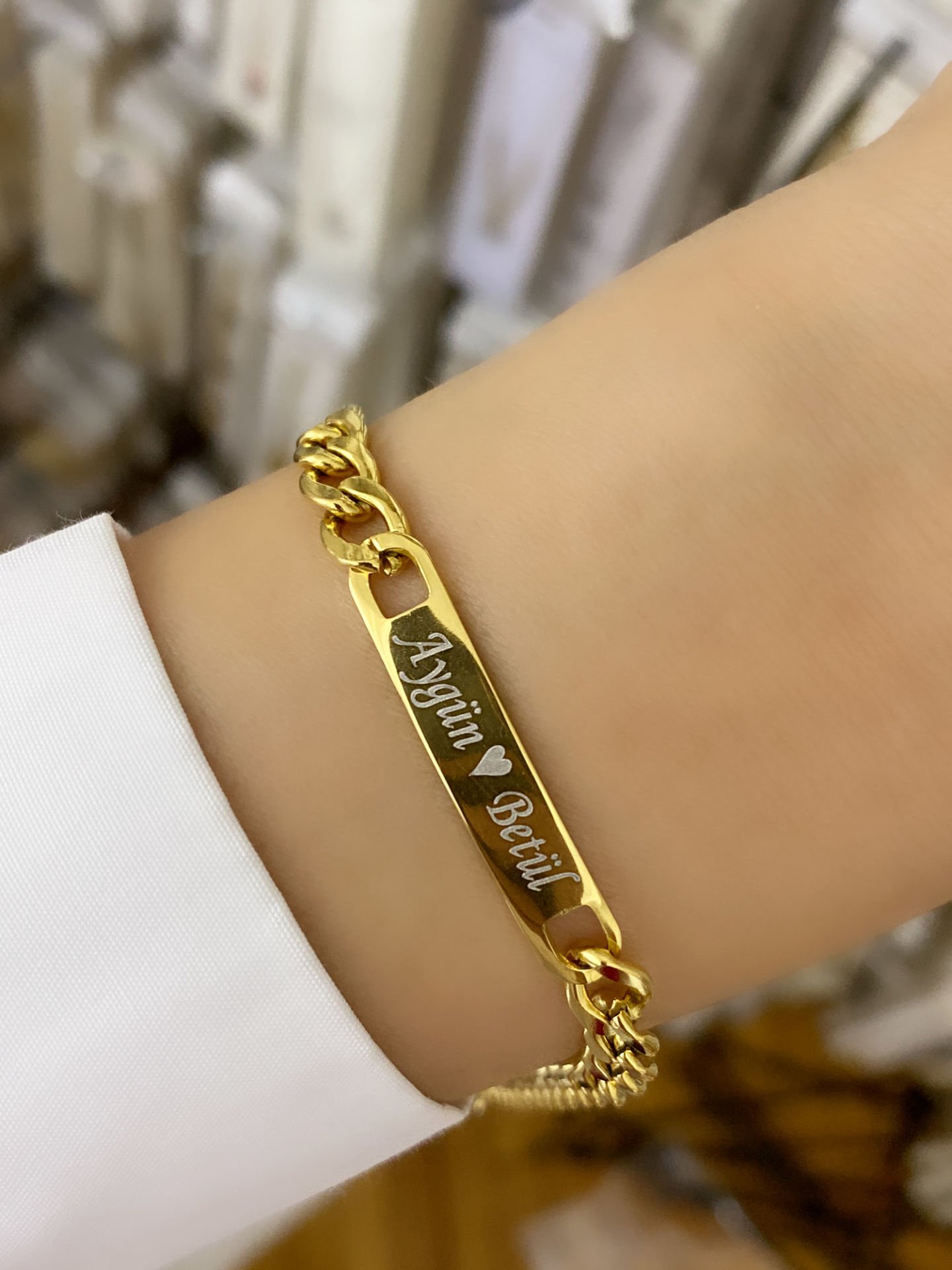 Çelik Kişiye Özel İsimli Bileklik