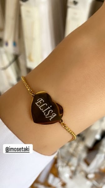 Çelik Asansörlü İsimli Kalp Kolye