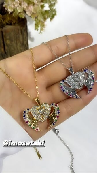 ÇELİK MELEK KANADI İSİMLİ KOLYE