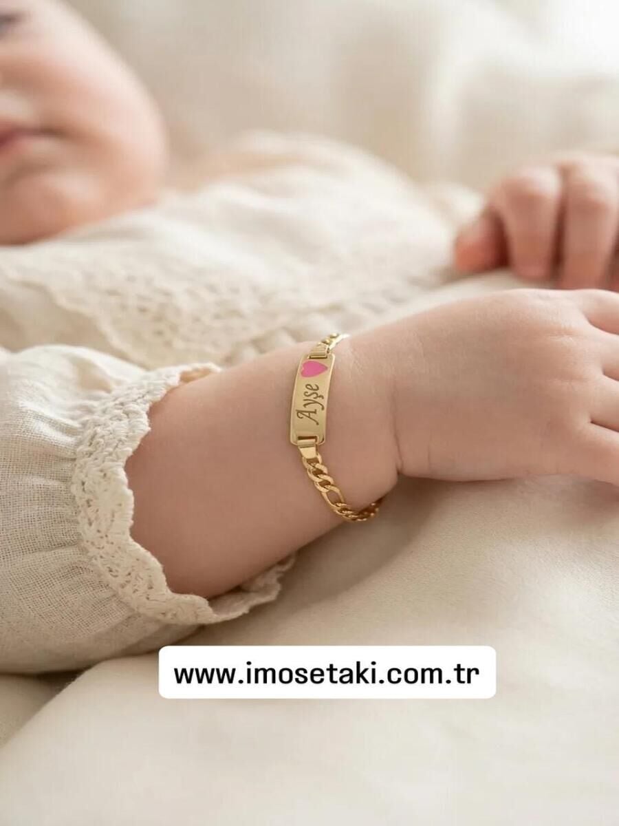 İsimli Bebek Künyesi Kişiye Özel Bileklik