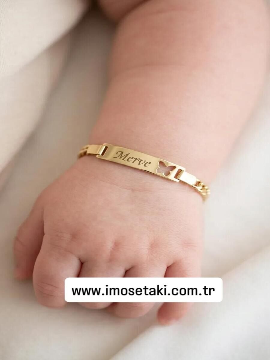 İsimli Bebek Künyesi Kişiye Özel Bileklik