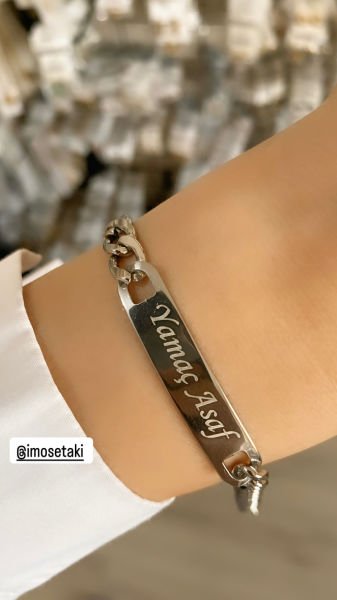 Çelik Kişiye Özel İsimli Bileklik