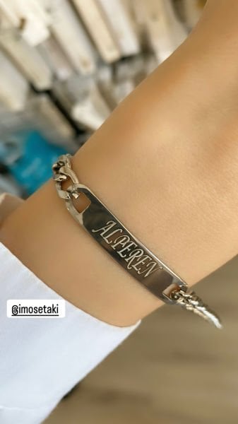 Çelik Kişiye Özel İsimli Bileklik