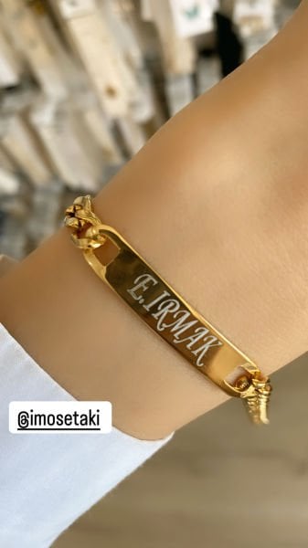 Çelik Kişiye Özel İsimli Bileklik