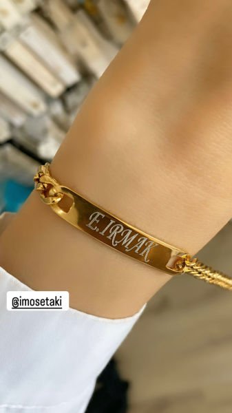 Çelik Kişiye Özel İsimli Bileklik