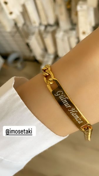 Çelik Kişiye Özel İsimli Bileklik