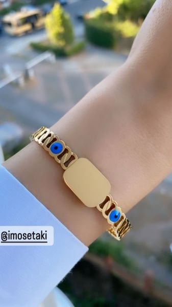 Çelik Kişiye Özel İsimli Kelepçe Bileklik