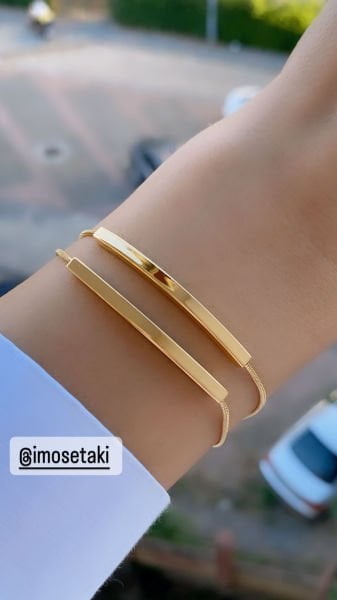 Çelik Kişiye Özel Çift Zincir İsimli Bileklik