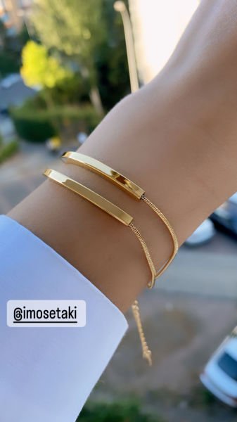 Çelik Kişiye Özel Çift Zincir İsimli Bileklik