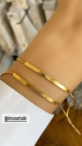 Çelik Kişiye Özel Çift Zincir İsimli Bileklik