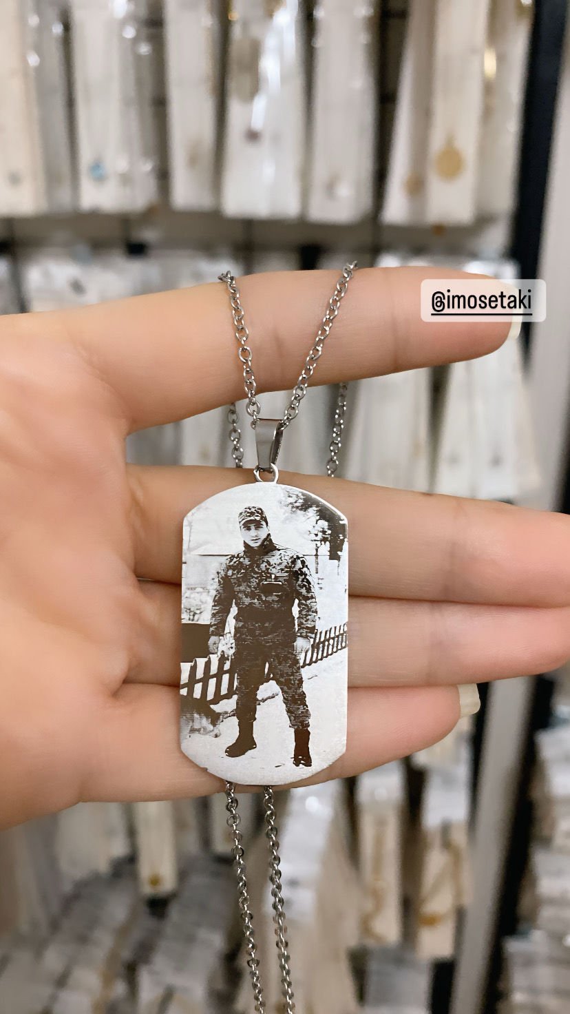 Çelik Kişiye Özel Resimli Kolye