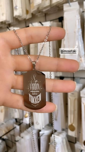 Çelik Kişiye Özel Resimli Kolye