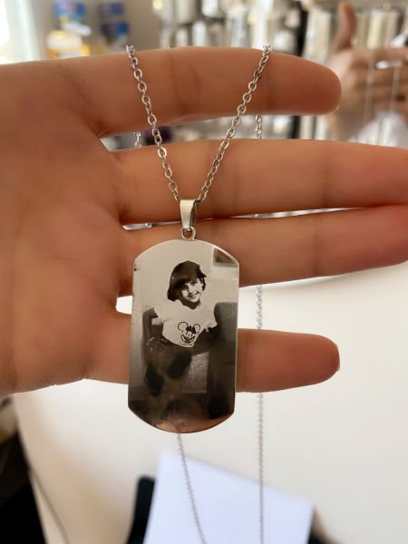 Çelik Kişiye Özel Resimli Kolye