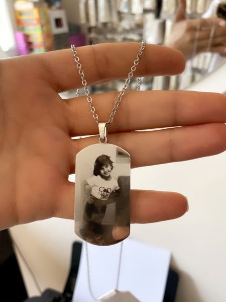 Çelik Kişiye Özel Resimli Kolye