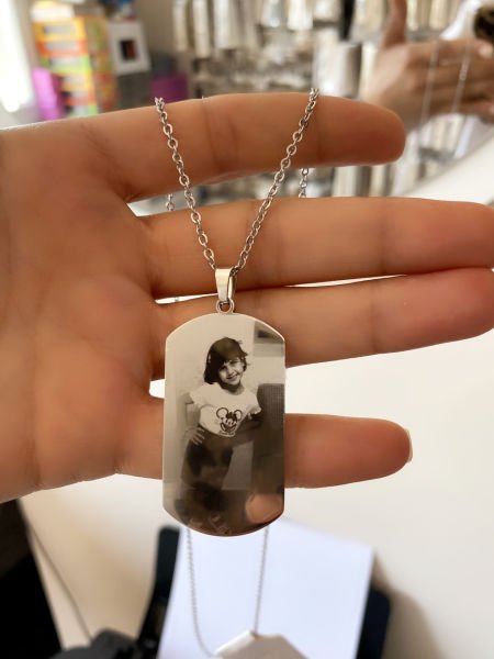 Çelik Kişiye Özel Resimli Kolye