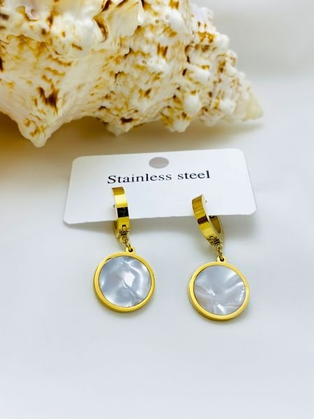 ÇELİK  SEDEF TAŞLI KÜPE