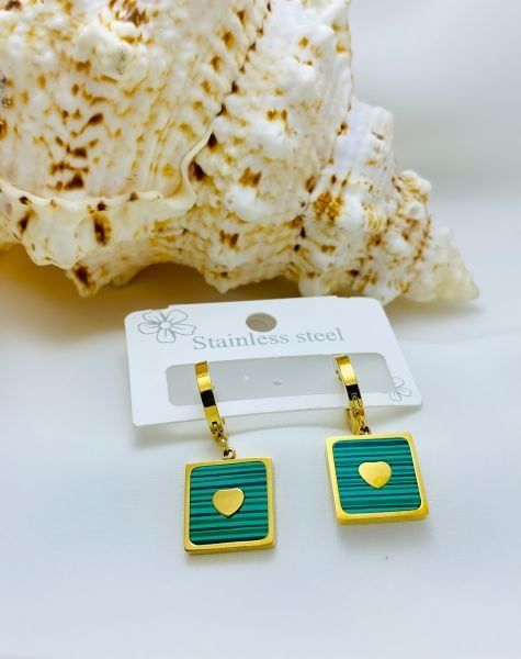 ÇELİK  SEDEF TAŞLI KÜPE