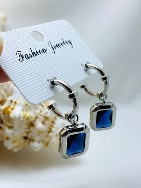 ÇELİK  ZİRKON TAŞLI KÜPE