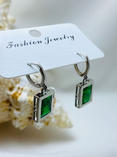 ÇELİK  ZİRKON TAŞLI KÜPE