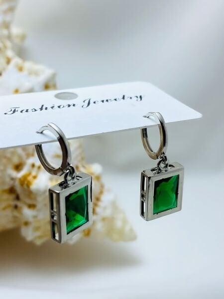 ÇELİK  ZİRKON TAŞLI KÜPE