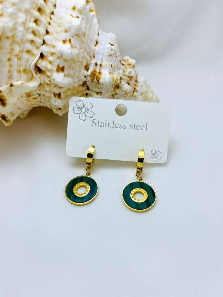 ÇELİK  DOĞAL TAŞLI KÜPE