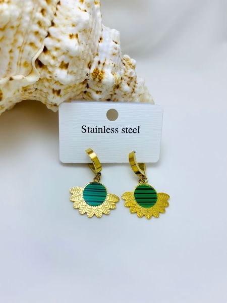 ÇELİK  DOĞAL TAŞLI KÜPE