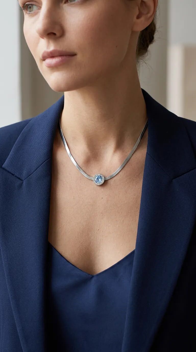 Çelik Roma Rakamlı Bulgari Marka Model Bayan Kolye