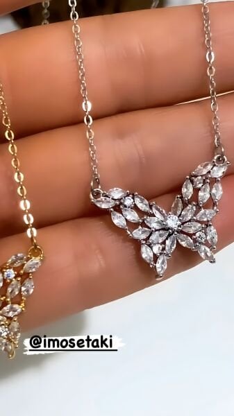 ÇELİK KELEBEK KOLYE