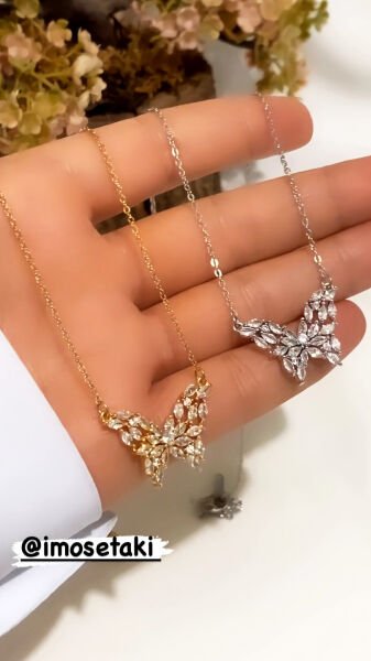 ÇELİK KELEBEK KOLYE