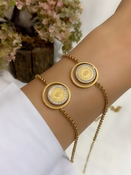 Çelik Çeyrek Kolye